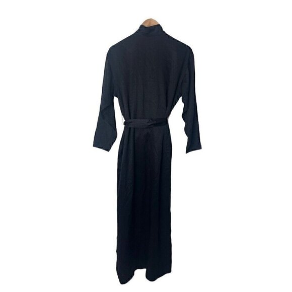 Vintage Fernando Sanchez Asian Black Silk Robe S - Picture 6 of 7